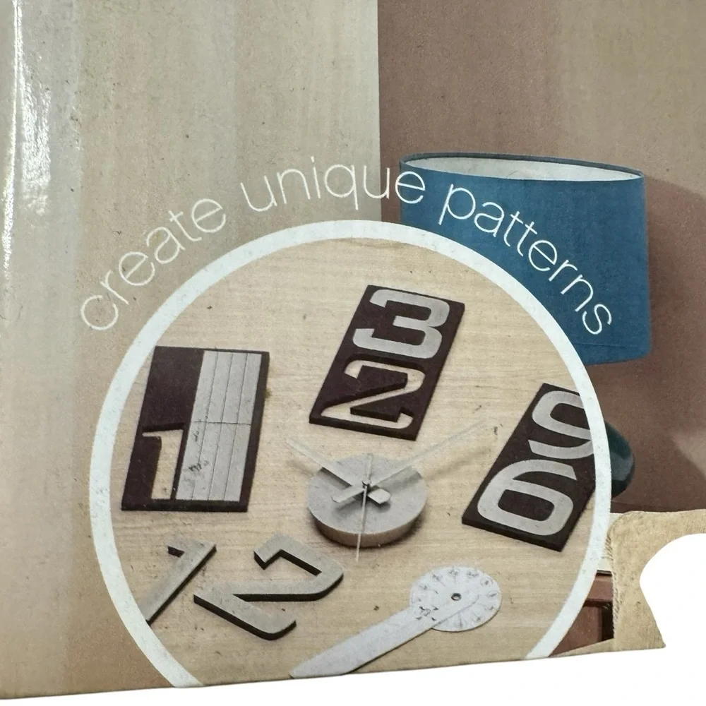 Wayland Square | Silver DIY Wall Clock Self Adhesive New In Box Design Decor
